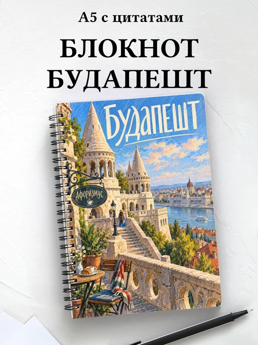 Блокнот Будапешт с мотивирующими цитатами
