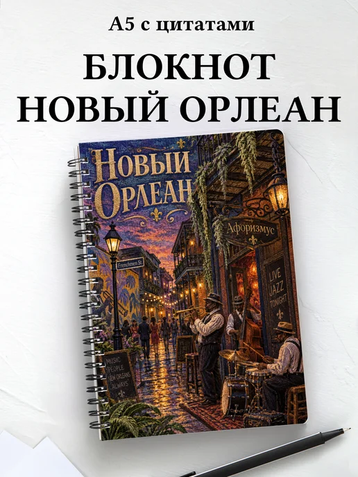 Блокнот Новый Орлеан с мотивирующими цитатами