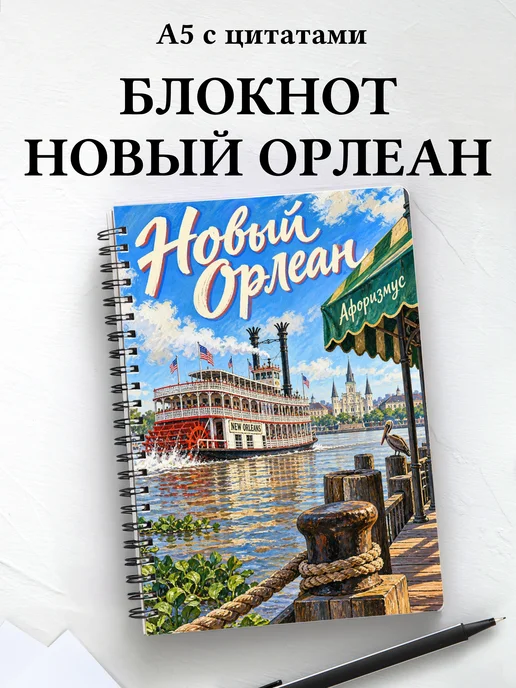 Блокнот Новый Орлеан с мотивирующими цитатами