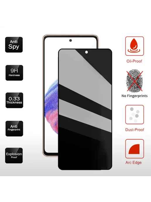 Glass-shop Защитное стекло Xiaomi Redmi 17 Антишпион, вариант, фото 2