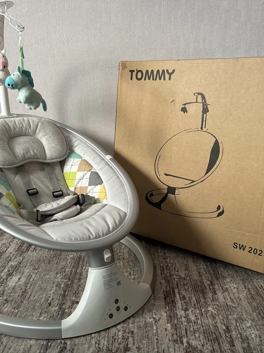 Tommy Детская электро-качель и шезлонг для новорожденных, серый, фото 2
