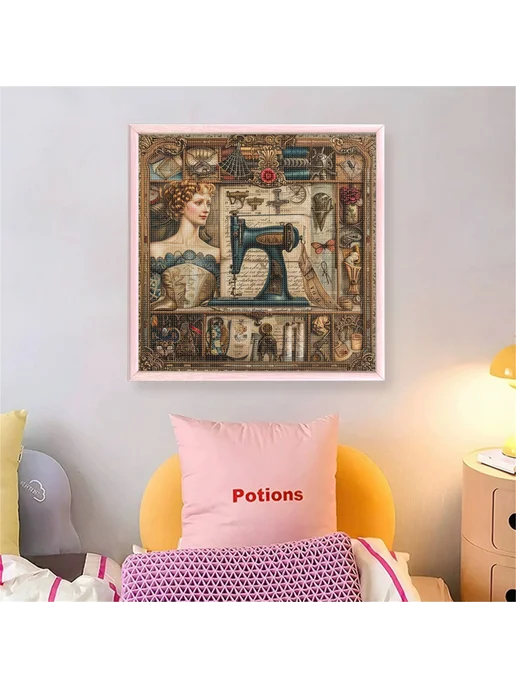 Класс. швейная машина 14CT DIY набор для крестика 40x40см, 40x40 см, фото 2