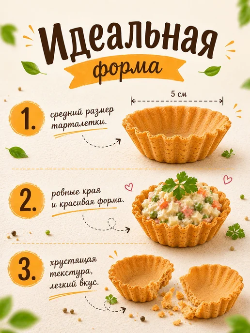 Песочные тарталетки для закусок, 24 шт, 96 г, 24 шт, 96 г, фото 4