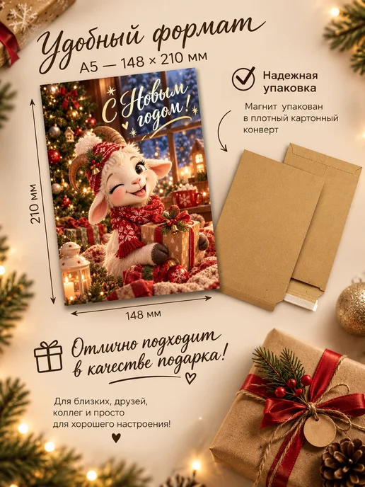 Порадуй Магнит с символом года 2027 "С Новым годом", вариант, фото 3