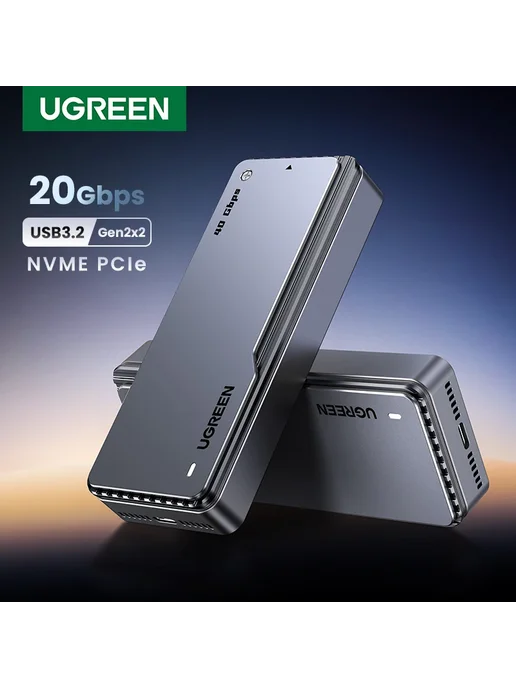 UGREEN USB4 Корпус SSD NVMe 40Gbps M.2, зеленый, фото 2