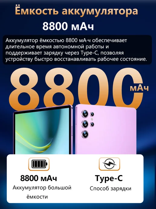 Планшет андроид с клавиатурой для игр и фильмов 12Гб 1024Гб, 12 ГБ, 512 ГБ, фото 6