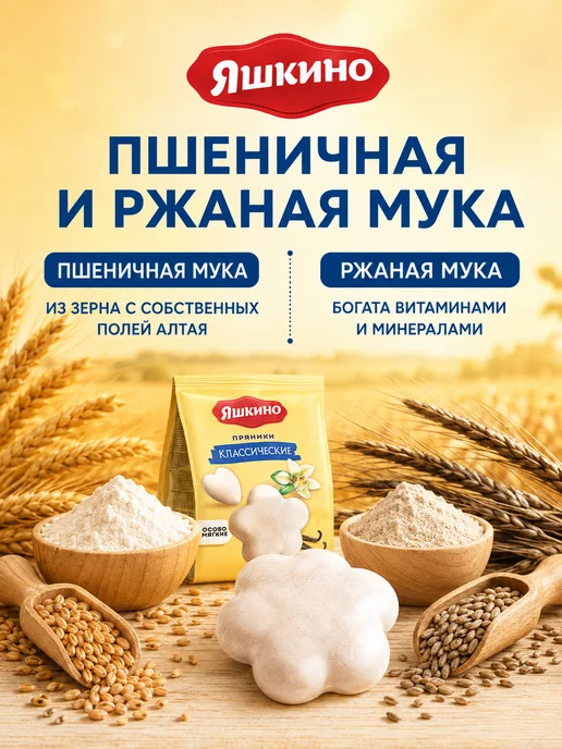 Яшкино Пряники Классические, 2 пачки по 350 гр, 350 г, фото 3