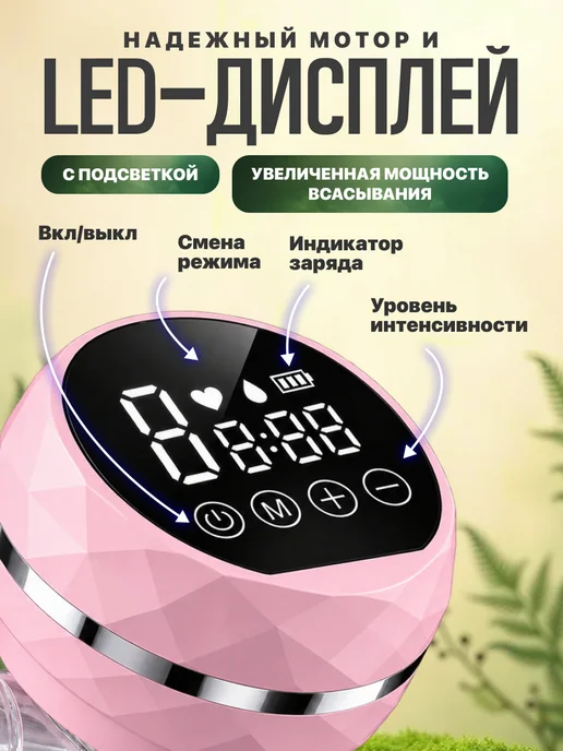 Молокоотсос электрический Молокоотсос беспроводной портативный бутылочка 3 в 1, розовый, фото 3