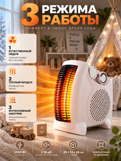 Тепловентилятор напольный для дома ветродуй, вариант, фото 2