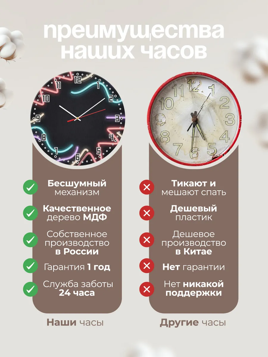 Часы настенные бесшумные Неон бар вывеска 33 см — фото 10