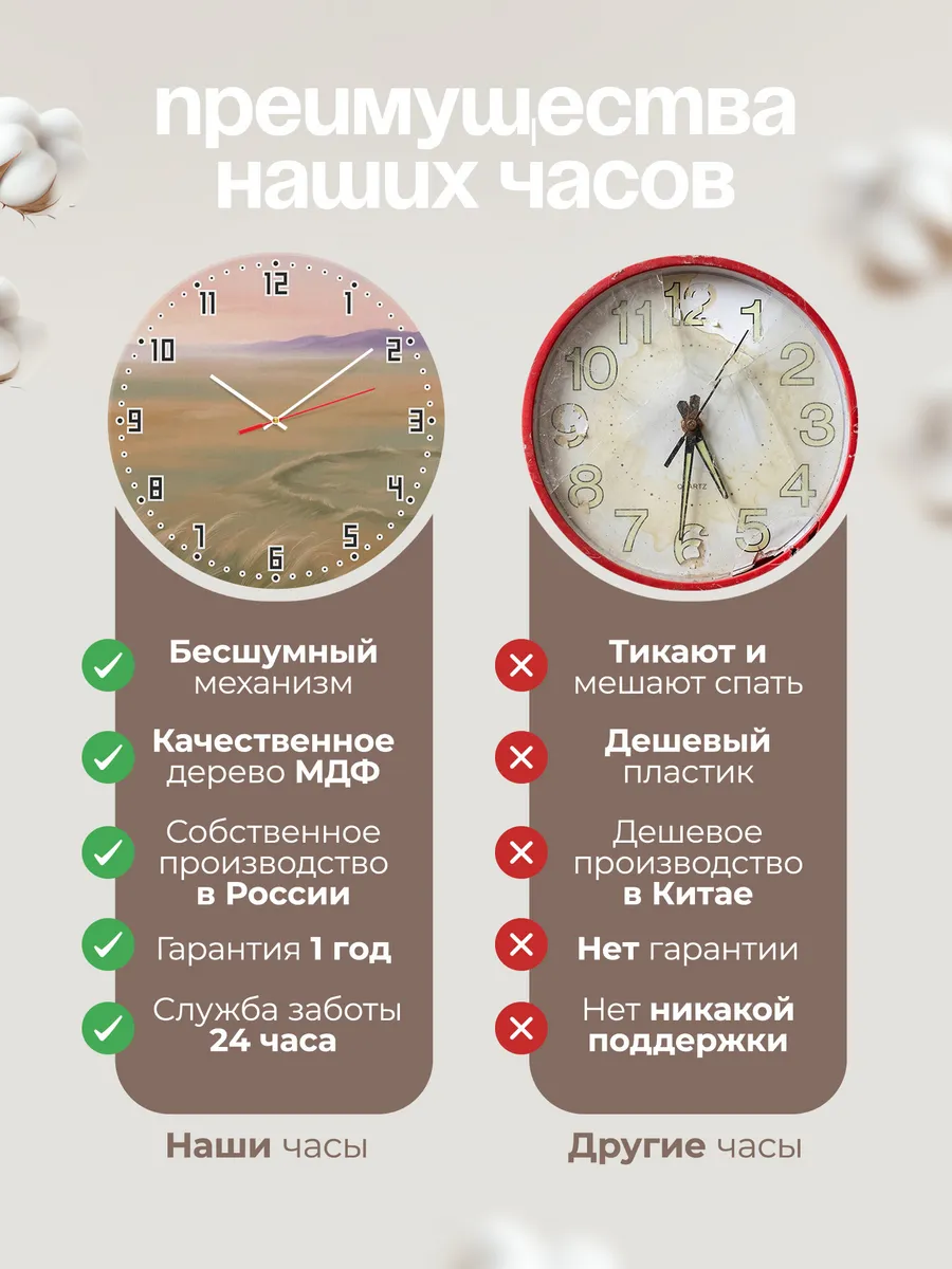 Часы настенные бесшумные Аркаим степь рассвет 33 см — фото 10