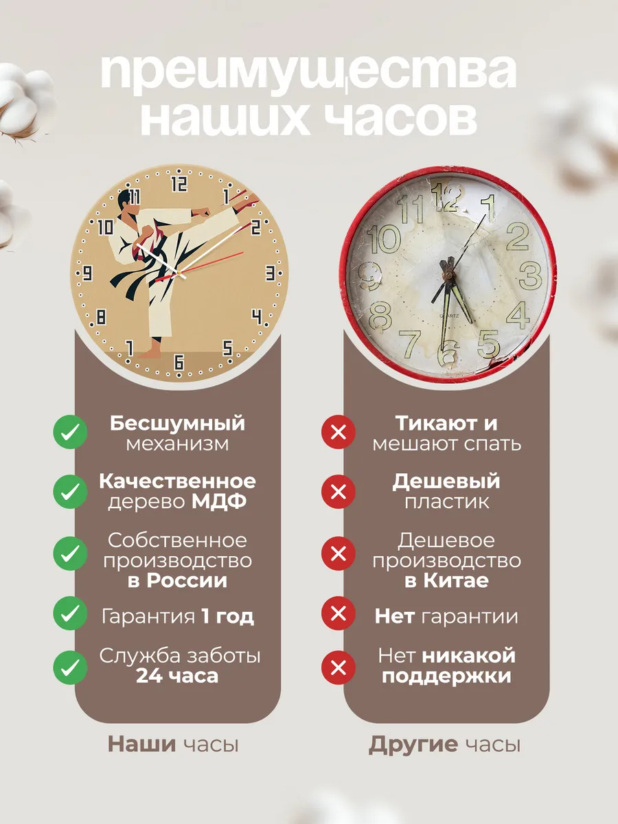 Часы настенные бесшумные Каратэ каратисту подарок 33 см — фото 10
