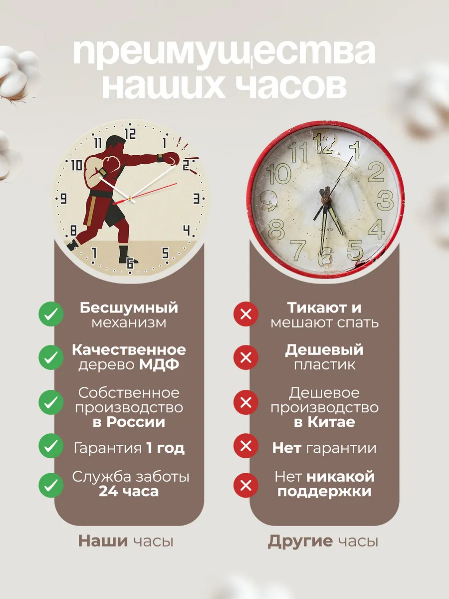 Часы настенные бесшумные Бокс боксёру подарок 33 см — фото 10