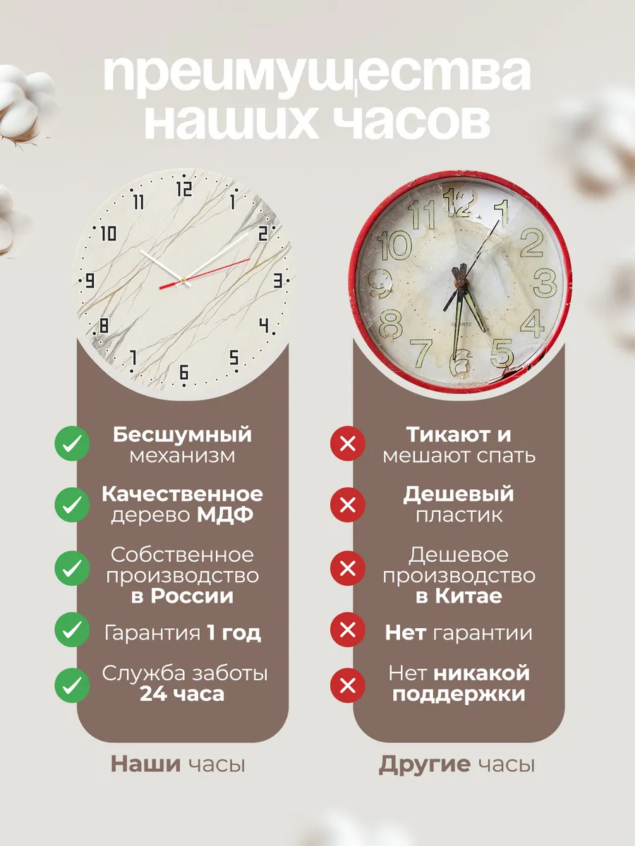 Часы настенные бесшумные Мрамор прожилки декор 33 см — фото 10