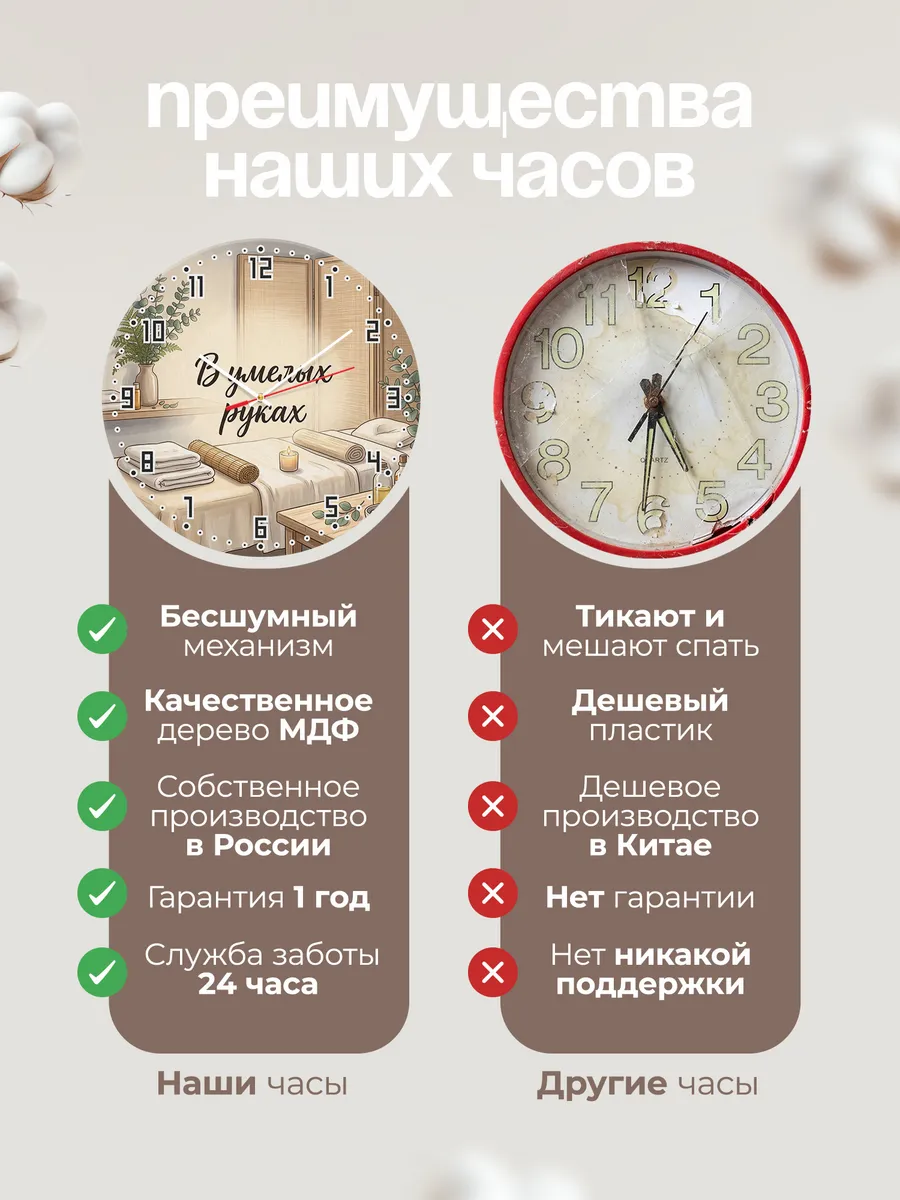Часы настенные В умелых руках подарок массажисту 33 см — фото 10