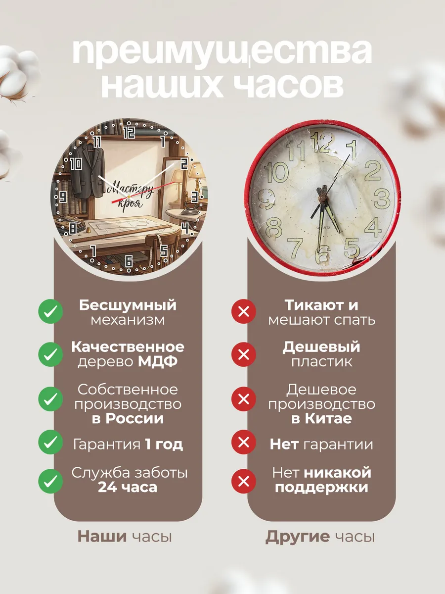 Часы настенные Мастеру кроя подарок портному 33 см — фото 10