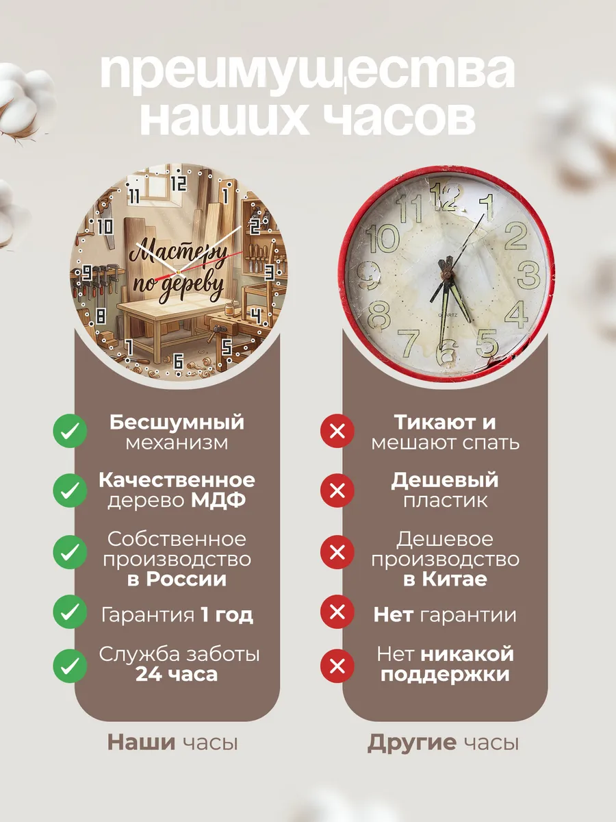 Часы настенные Мастеру по дереву подарок столяру 33 см — фото 10