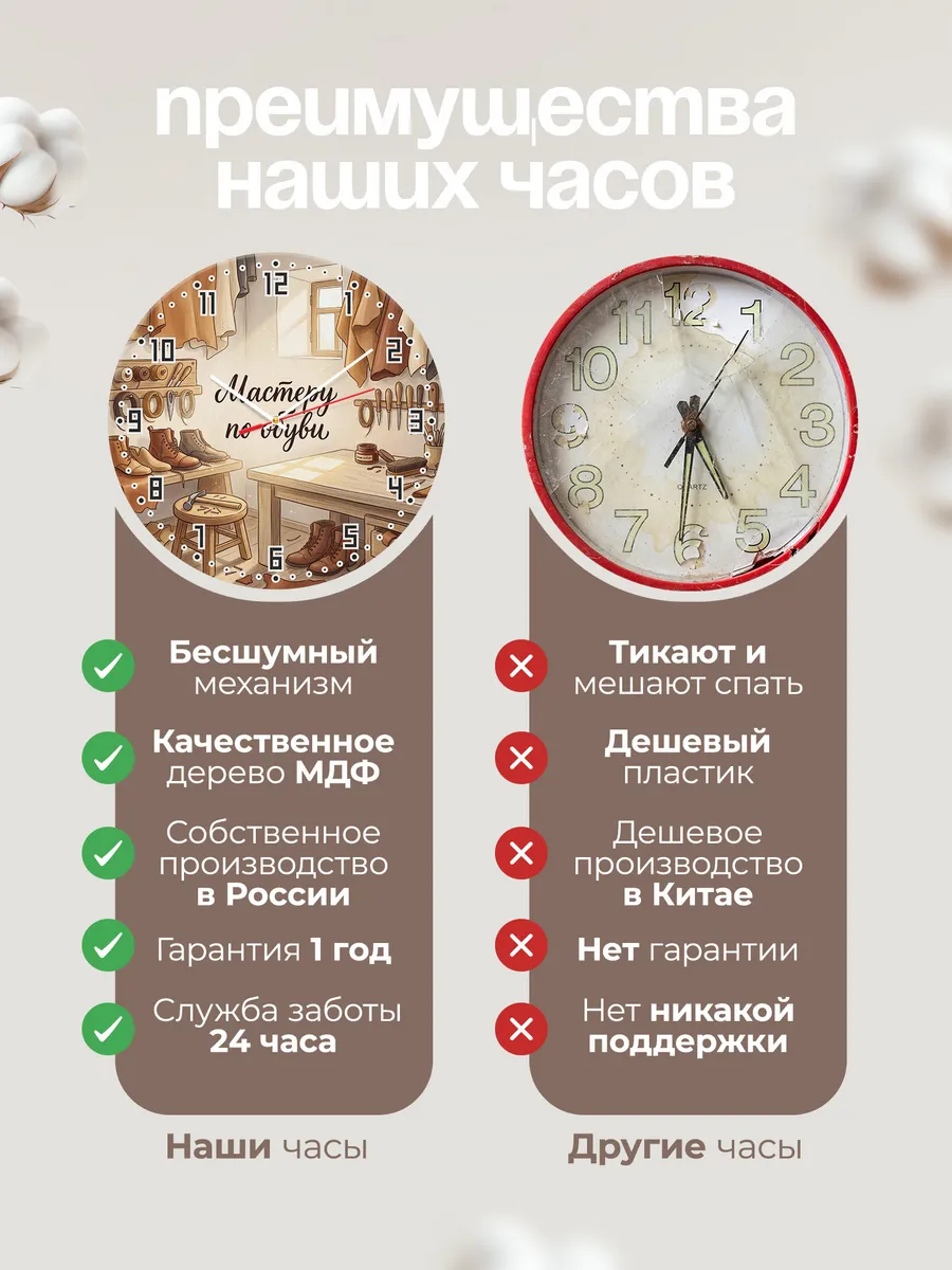 Часы настенные Мастеру по обуви сапожнику 33 см — фото 10