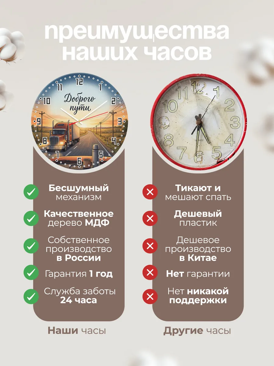 Часы настенные Доброго пути дальнобойщику 33 см — фото 10