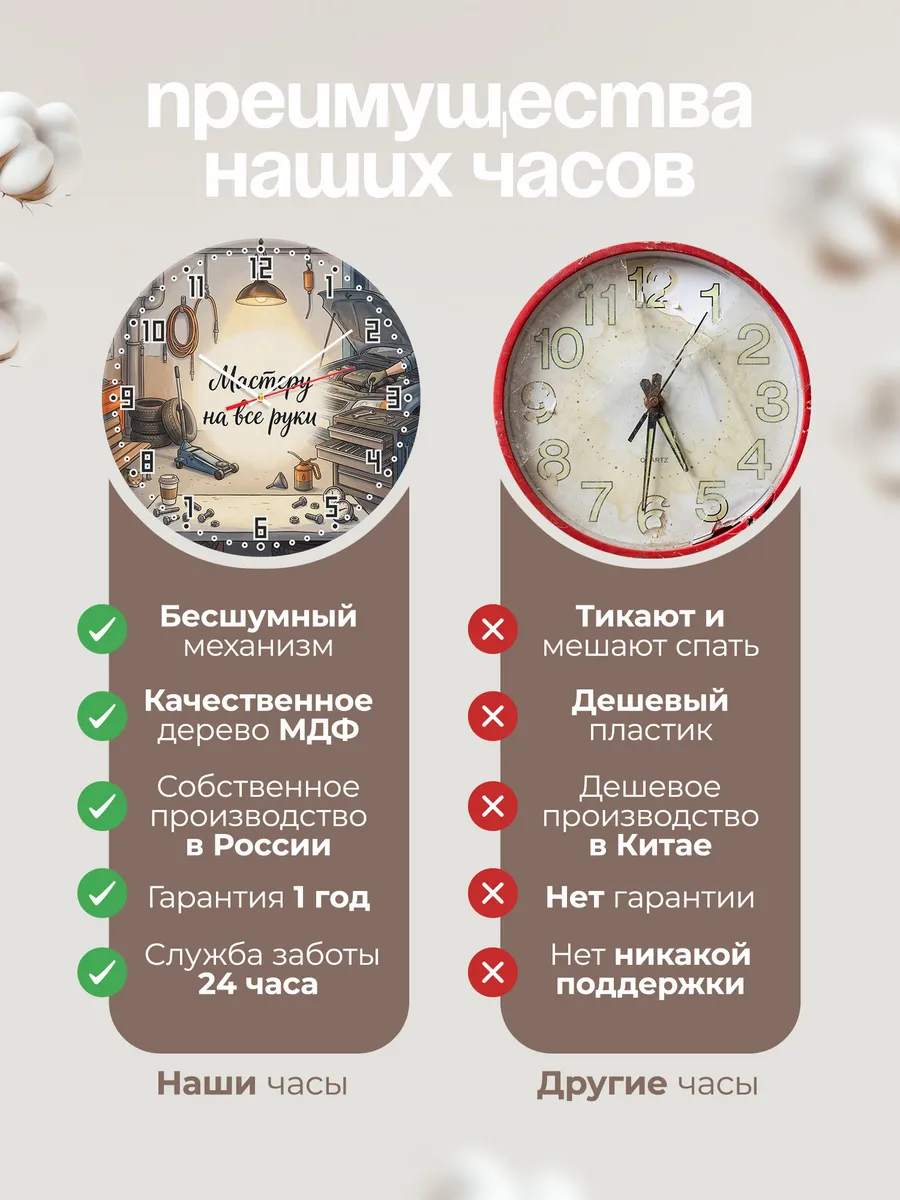 Часы настенные Мастеру на все руки автомеханику 33 см — фото 10
