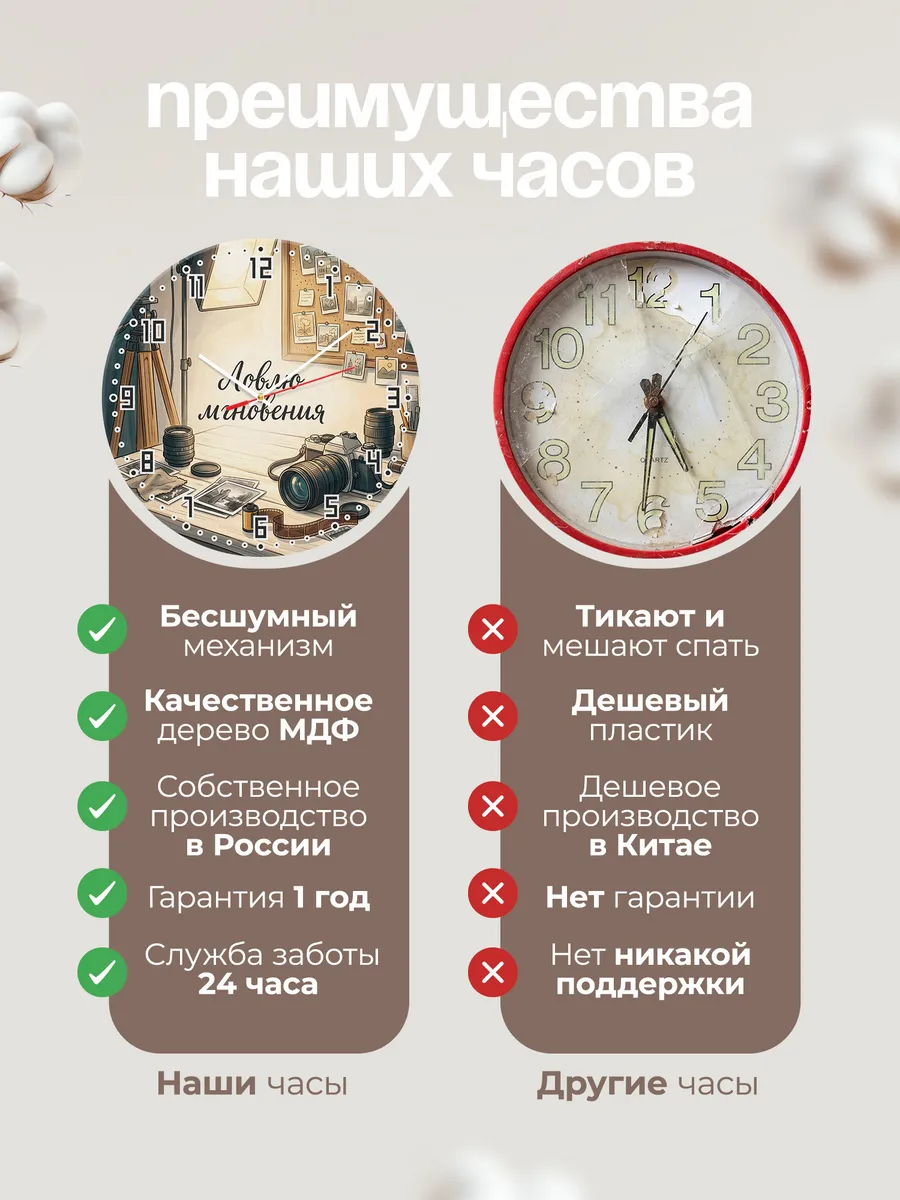 Часы настенные Ловлю мгновения подарок фотографу 33 см — фото 10