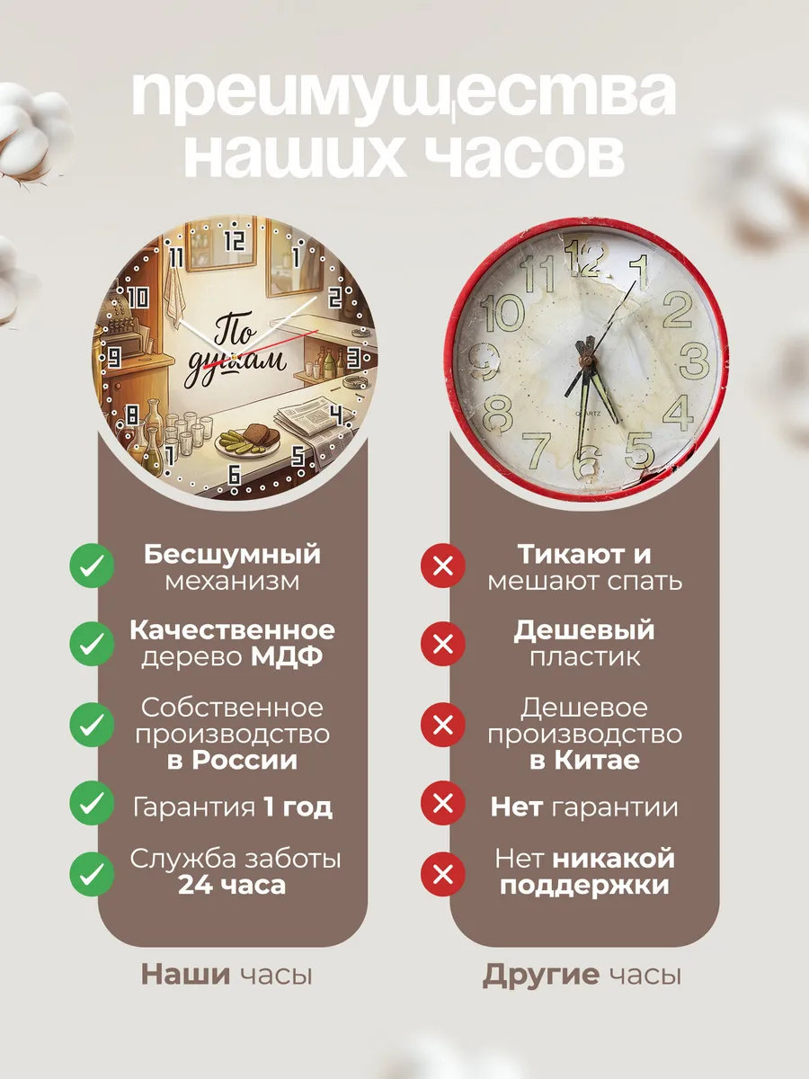 Часы настенные бесшумные По душам рюмочная 33 см — фото 10
