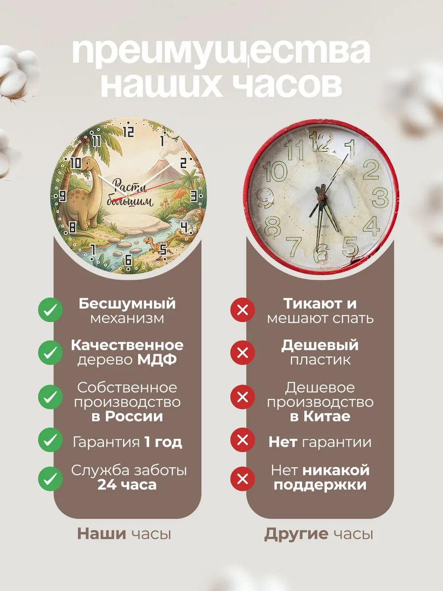 Часы настенные детские Расти большим мальчику 33 см — фото 10