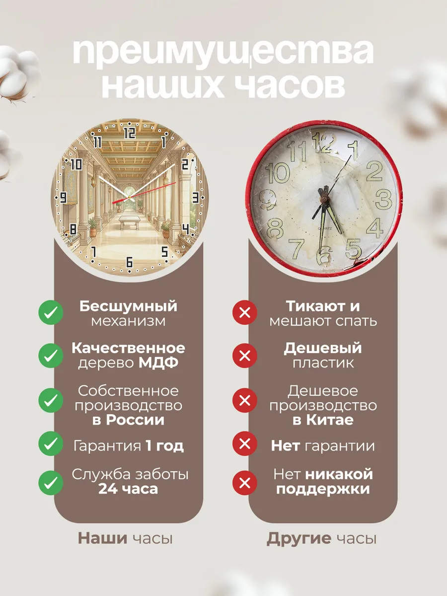Часы настенные бесшумные Колоннада 33 см — фото 10