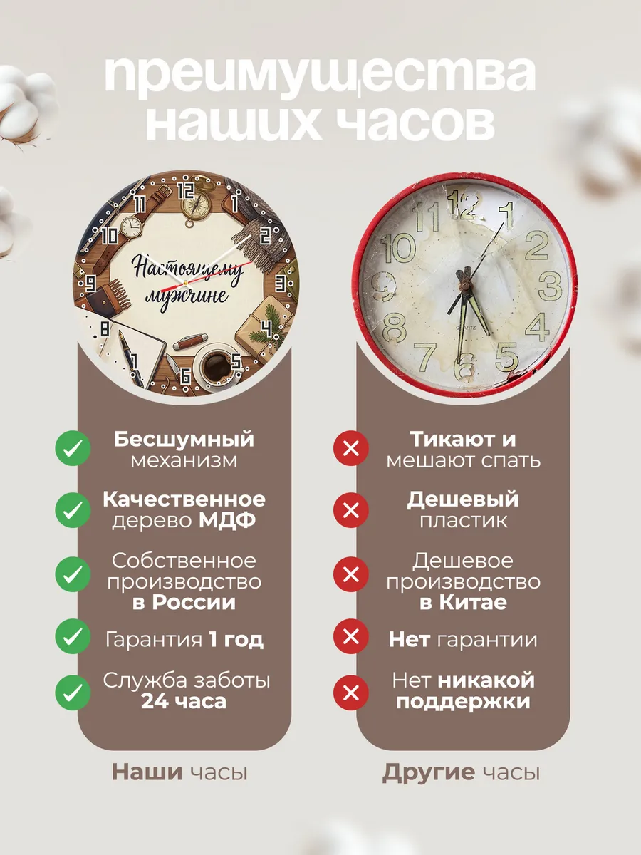 Часы настенные Настоящему мужчине на 23 февраля 33 см — фото 10