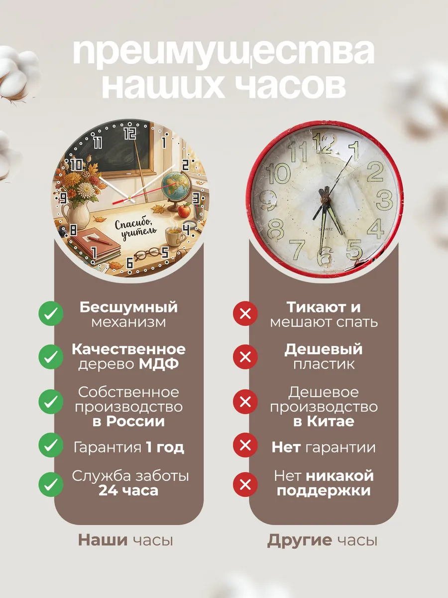 Часы настенные Спасибо учитель подарок педагогу 33 см — фото 10
