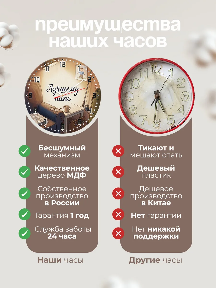 Часы настенные Лучшему папе подарок отцу 33 см — фото 10