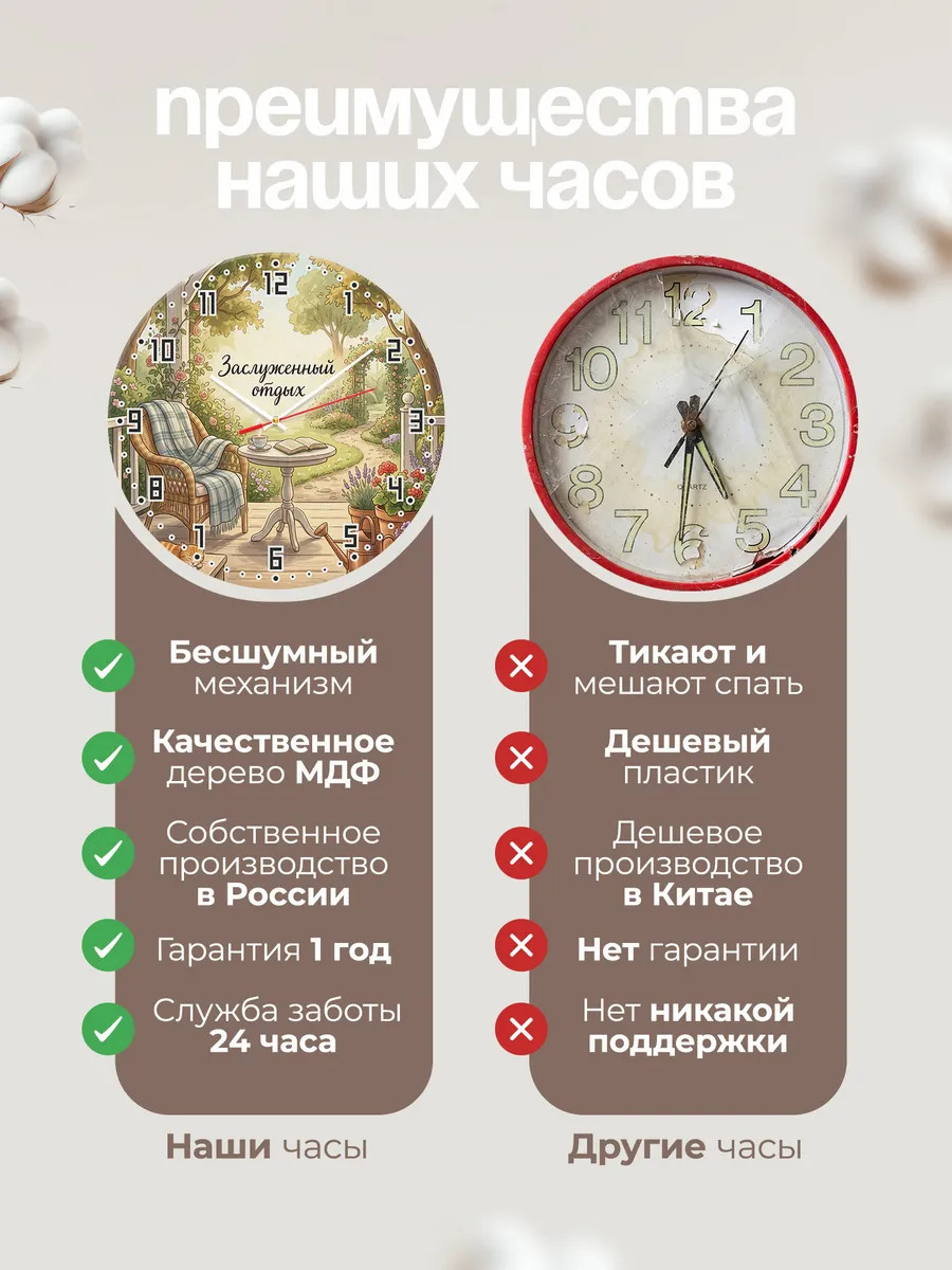 Часы настенные Заслуженный отдых подарок на пенсию 33 см — фото 10