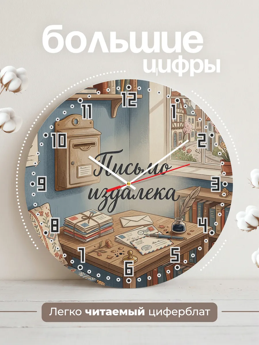 Часы настенные бесшумные Почтовый ящик ссср 33 см — фото 2
