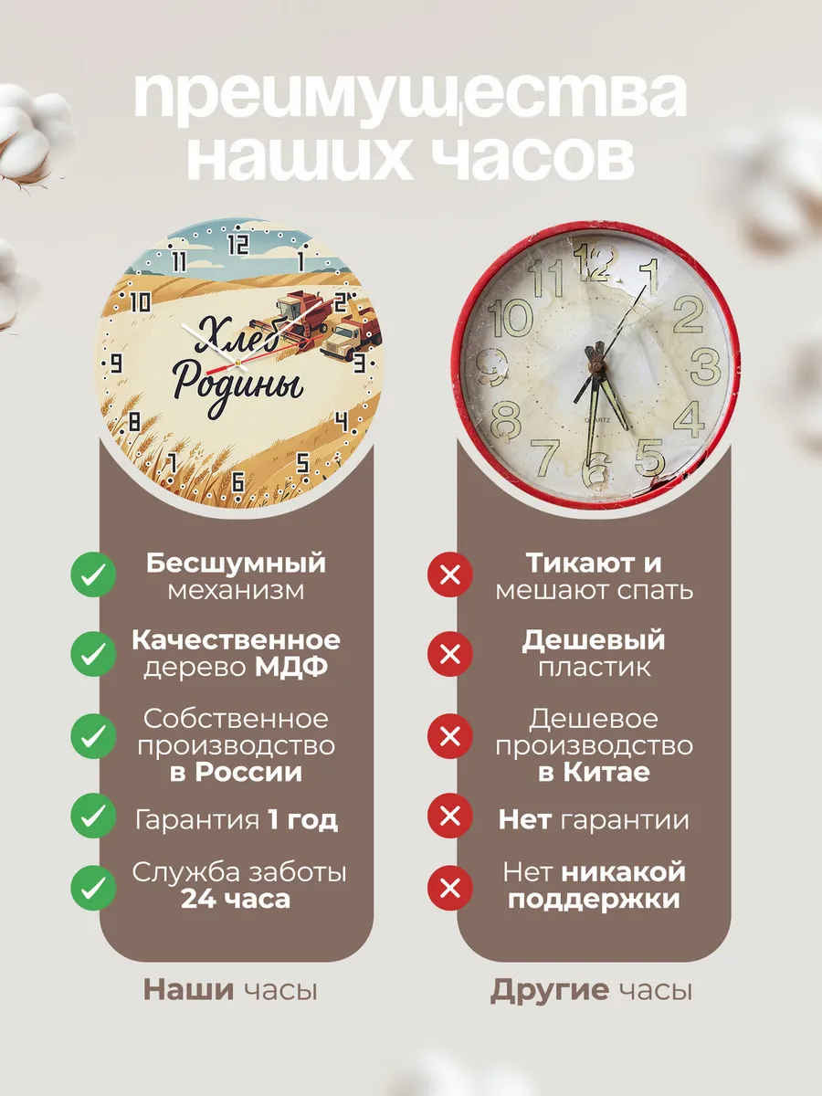 Часы настенные бесшумные Целина 33 см — фото 10