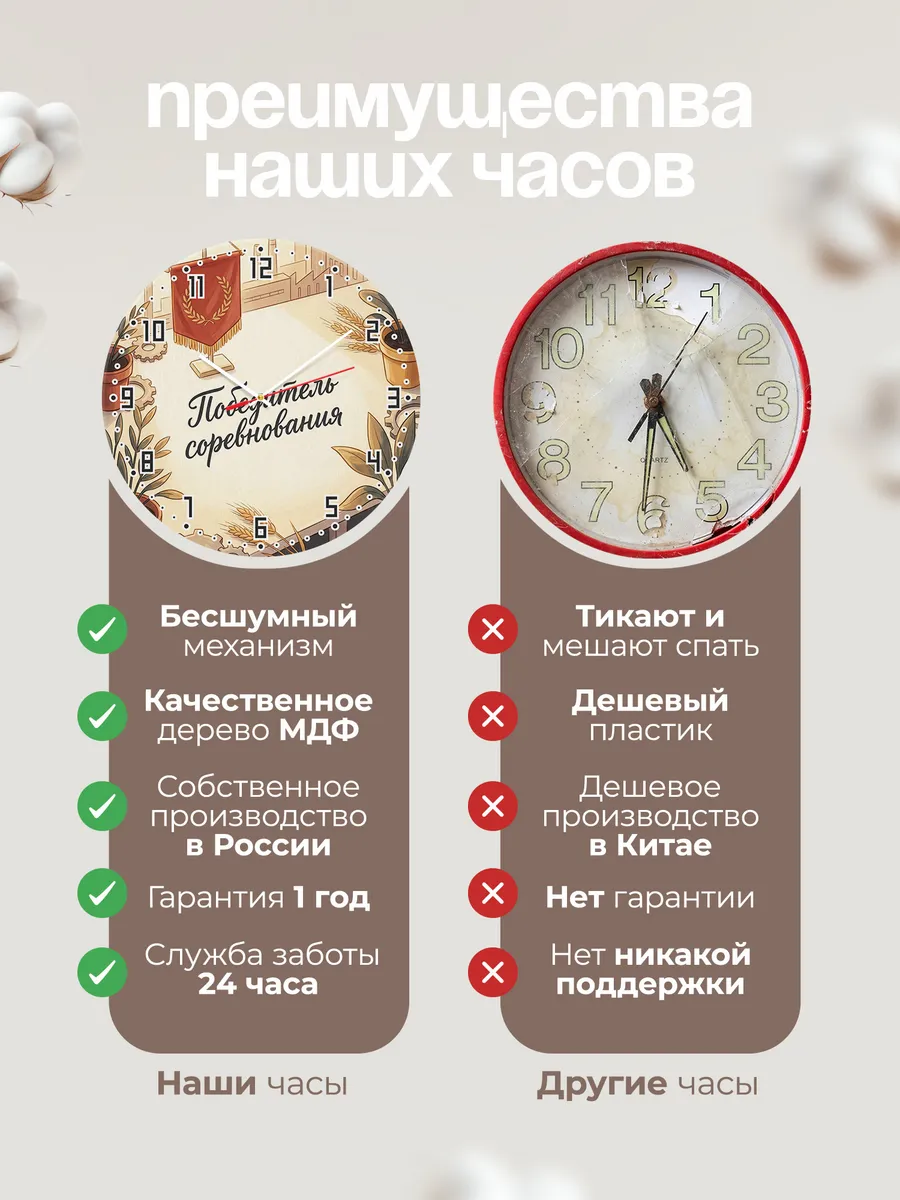Часы настенные бесшумные Красный вымпел 33 см — фото 10
