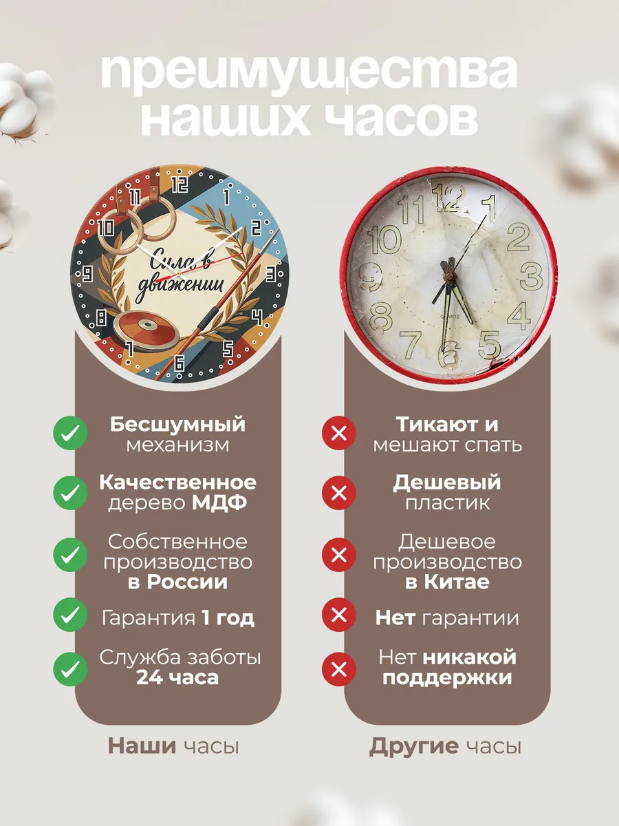 Часы настенные бесшумные Парад физкультурников 33 см — фото 10