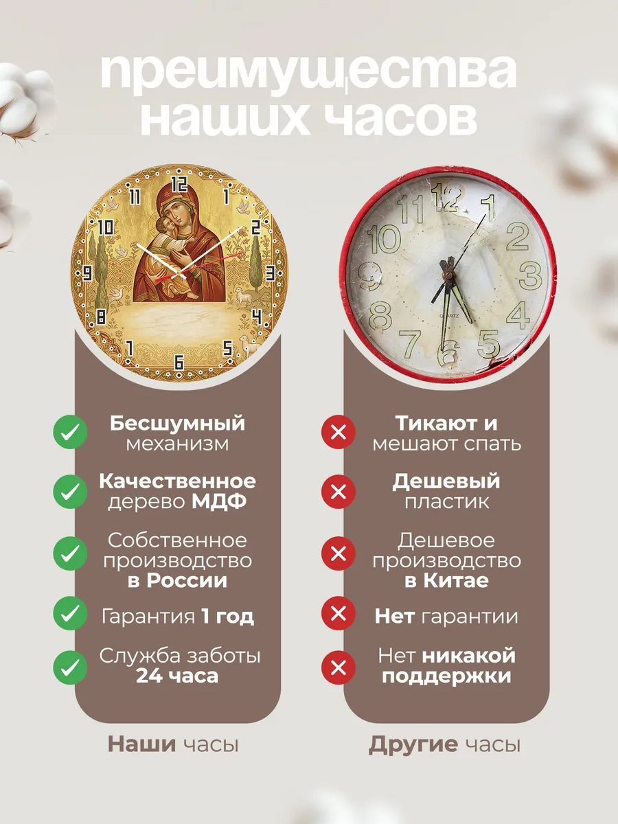 Часы настенные бесшумные Донская 33 см — фото 10