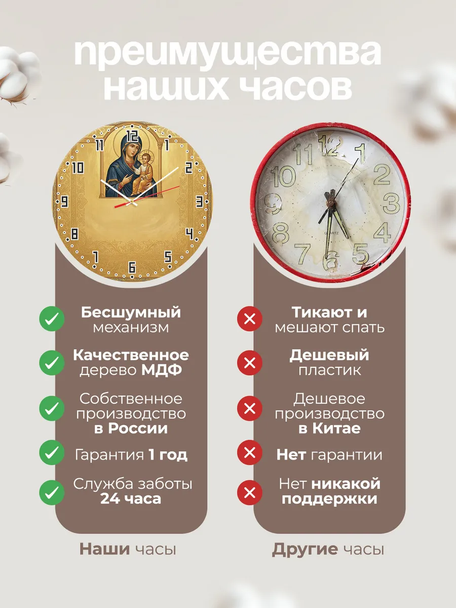 Часы настенные бесшумные Смоленская 33 см — фото 10