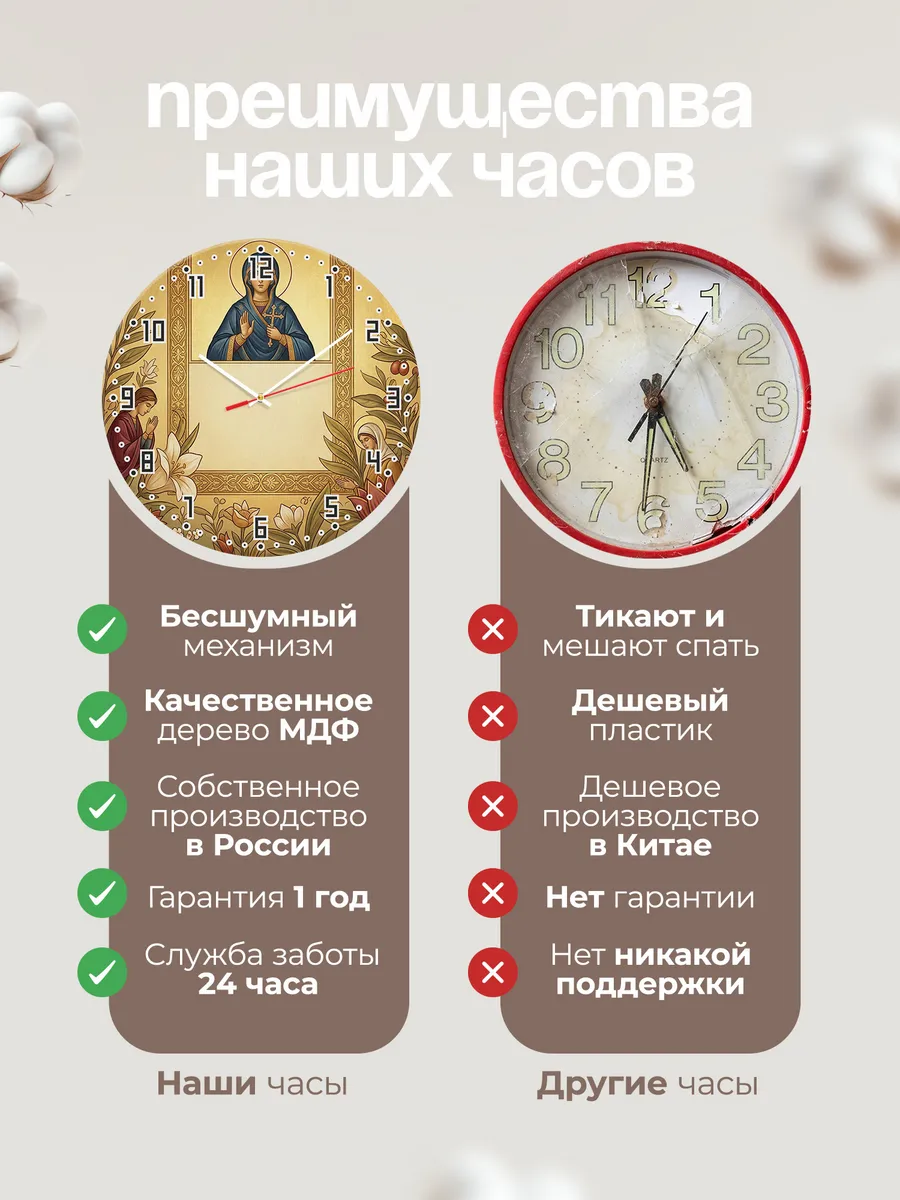 Часы настенные бесшумные Татьяна 33 см — фото 10
