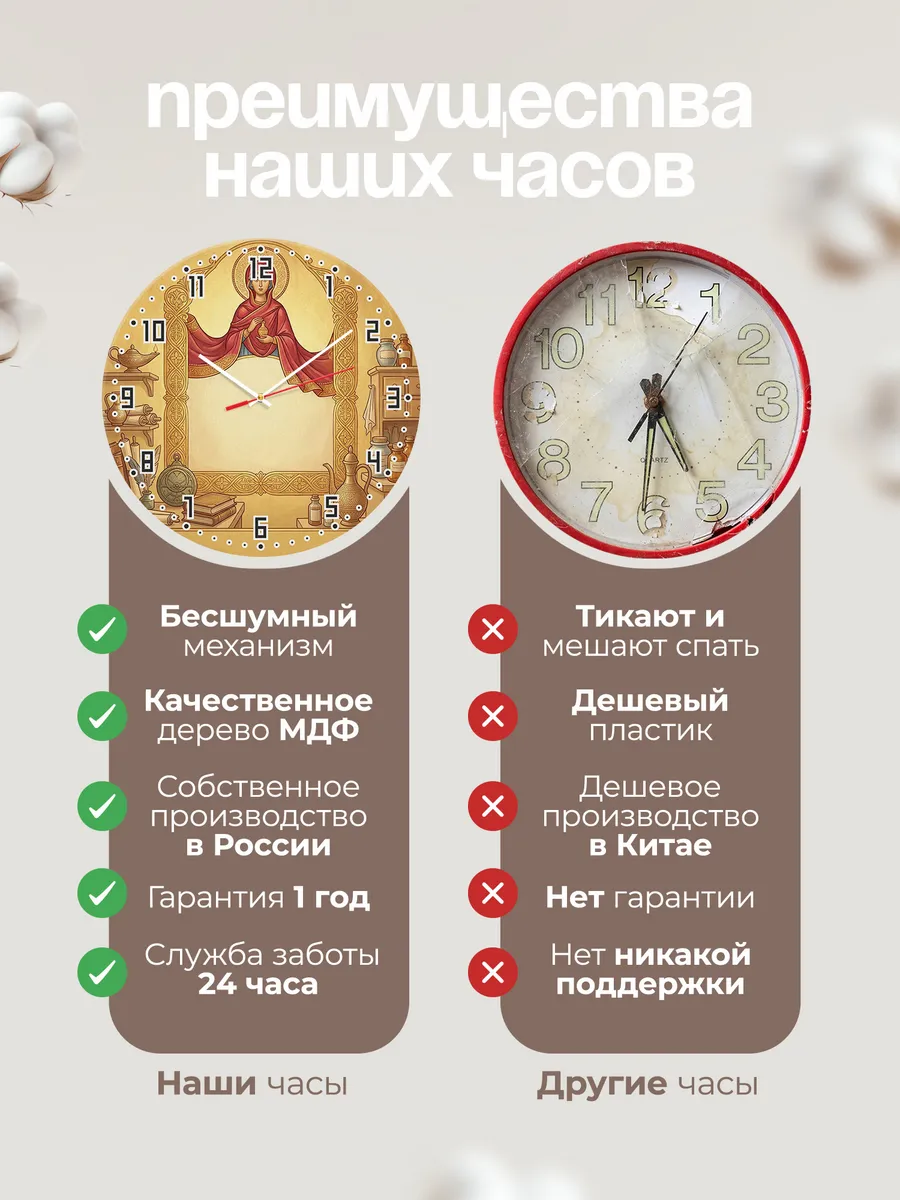 Часы настенные бесшумные Анастасия 33 см — фото 10