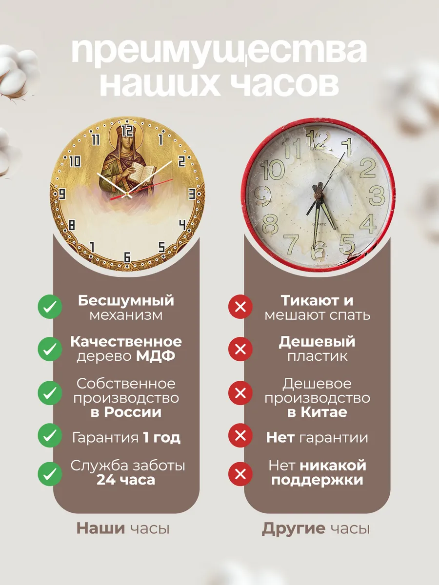 Часы настенные бесшумные Людмила 33 см — фото 10