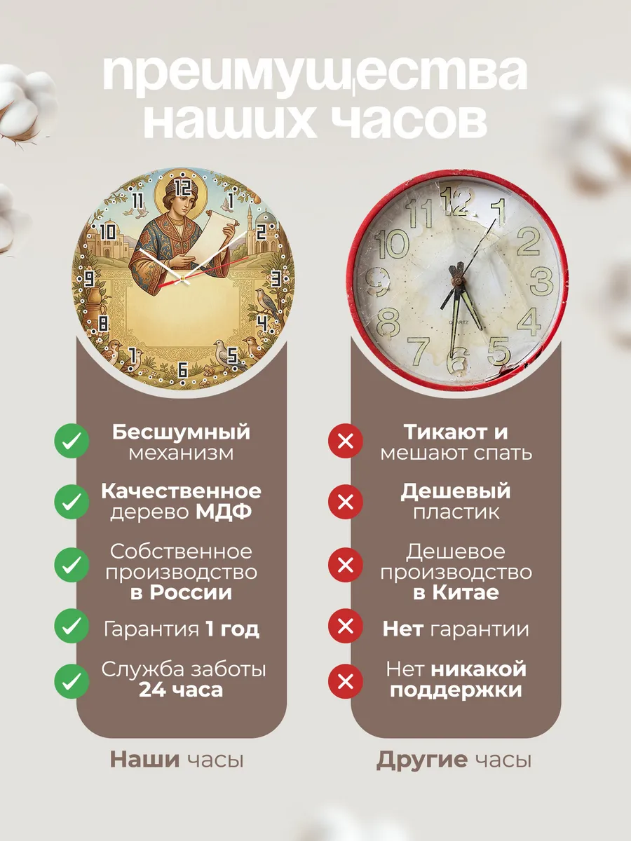 Часы настенные бесшумные Пророк Даниил 33 см — фото 10