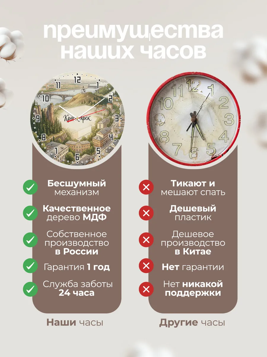Часы настенные бесшумные Красноярск 33 см — фото 10