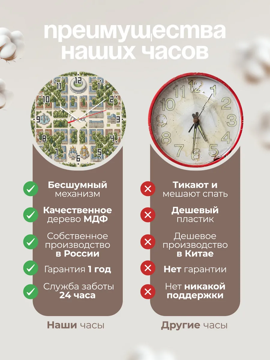 Часы настенные бесшумные Саранск 33 см — фото 10