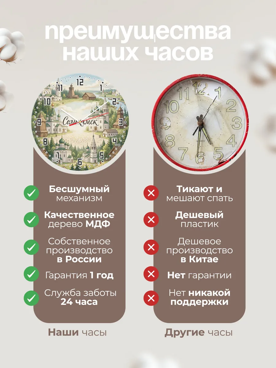 Часы настенные бесшумные Соликамск 33 см — фото 10