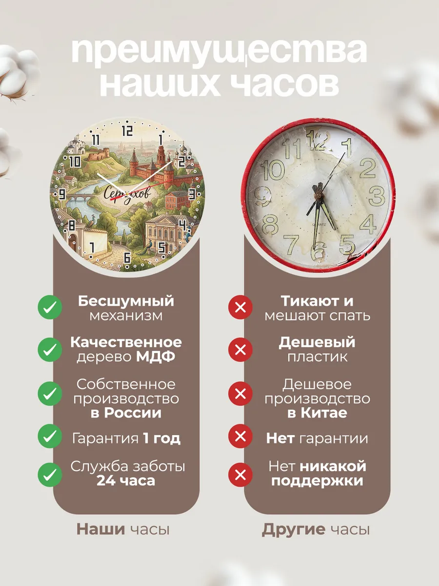 Часы настенные бесшумные Серпухов 33 см — фото 10