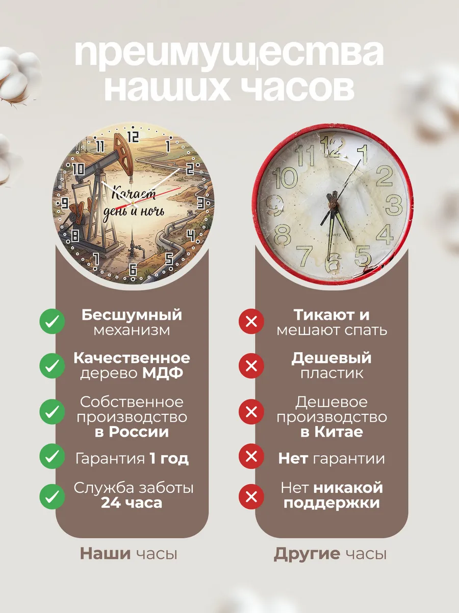 Часы настенные бесшумные Качалка 33 см — фото 10