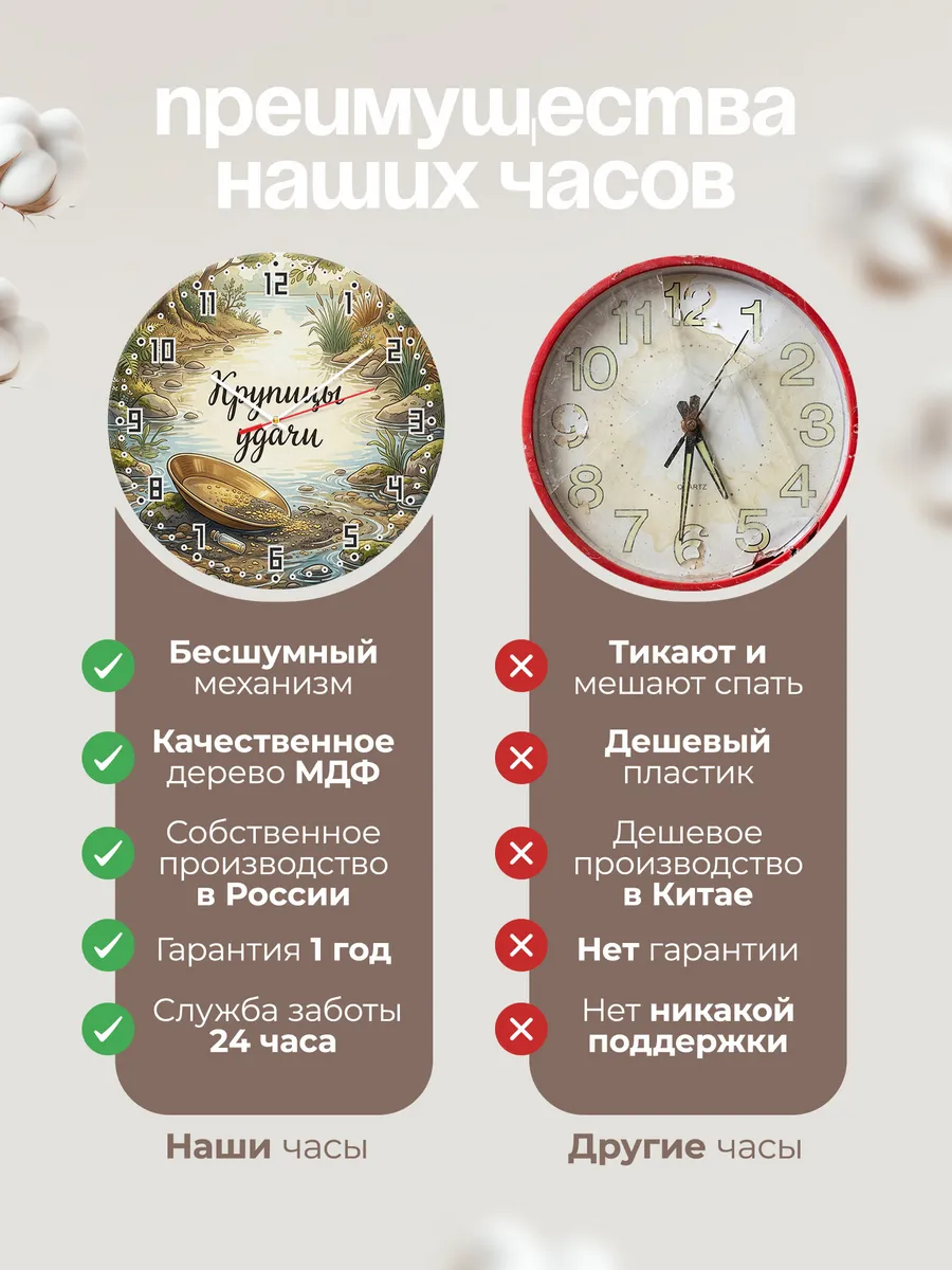 Часы настенные бесшумные Старатель 33 см — фото 10