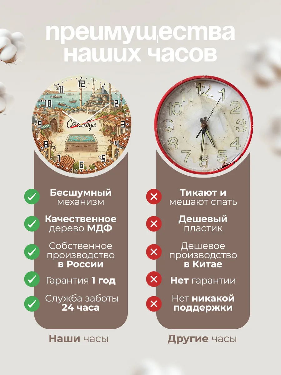 Часы настенные бесшумные Стамбул 33 см — фото 10