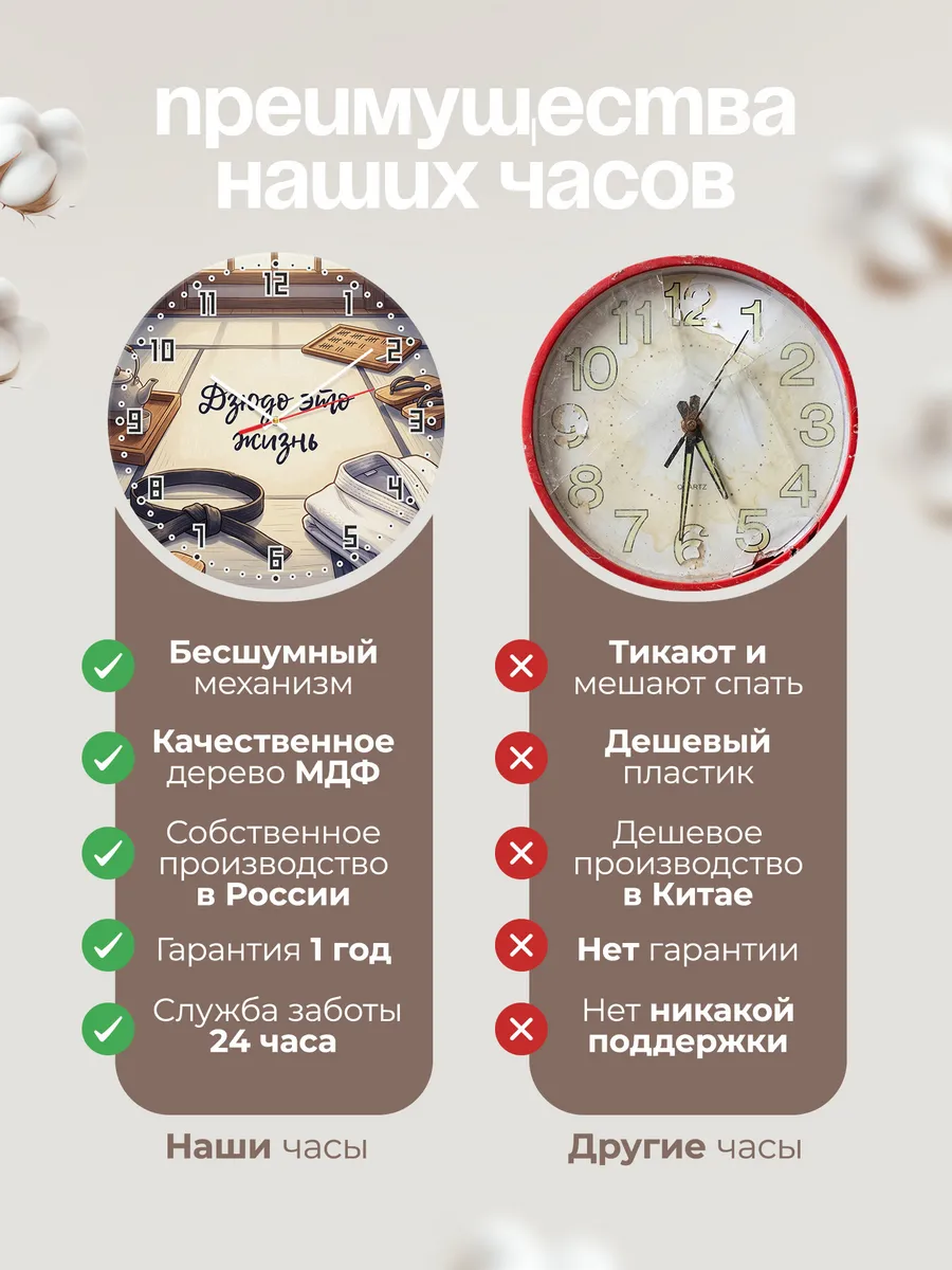 Часы настенные бесшумные Дзюдо это жизнь дзюдоисту 33 см — фото 10